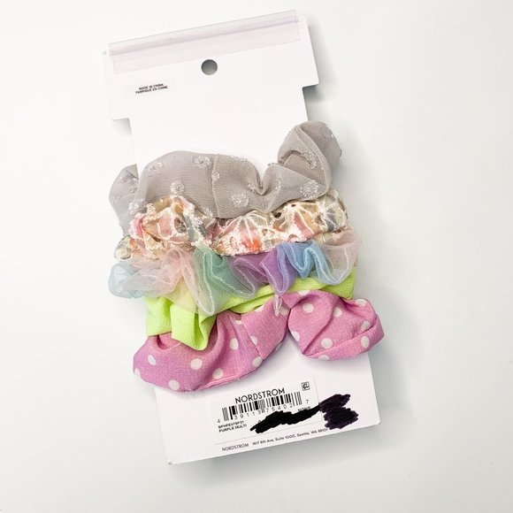 NEW BP hair scrunchie set of 5 multicolor bright - Picture 3 of 3